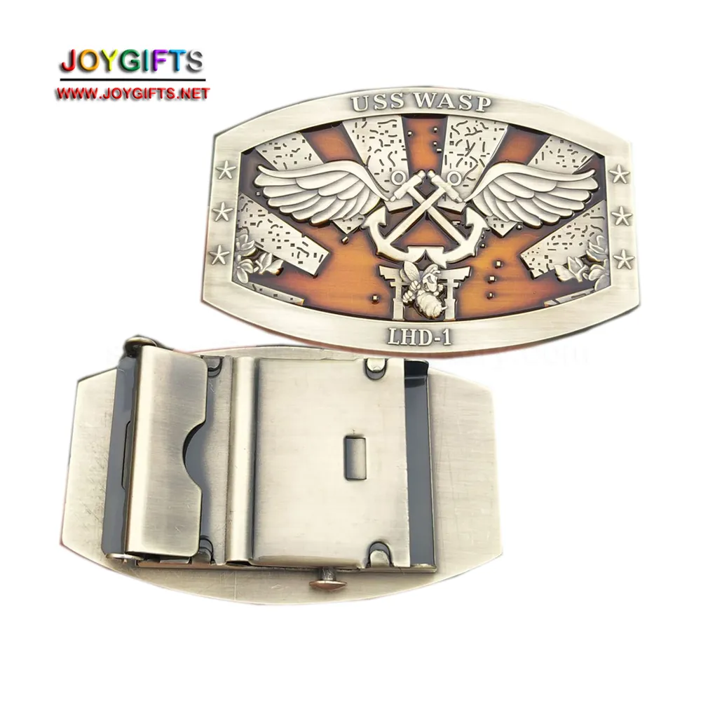 USS LHD-1 Web Belt Buckle — view 2